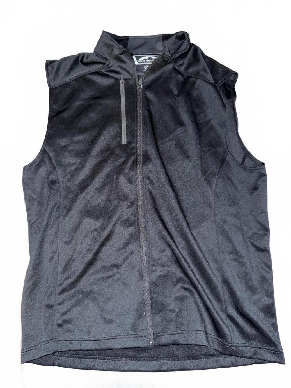 Sun Mountain Men's XL Thermal Wear Black Sleeveless Zip-Up Vest